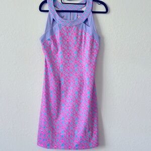 GRETCHEN SCOTT  Jersey Geometric Print Halter Cut Out Dress XS